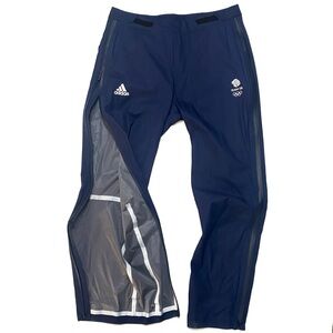 NWT Adidas RAIN.RDY Men’s Blue Official Team GB Outdoor Waterproof Rain Pants 34